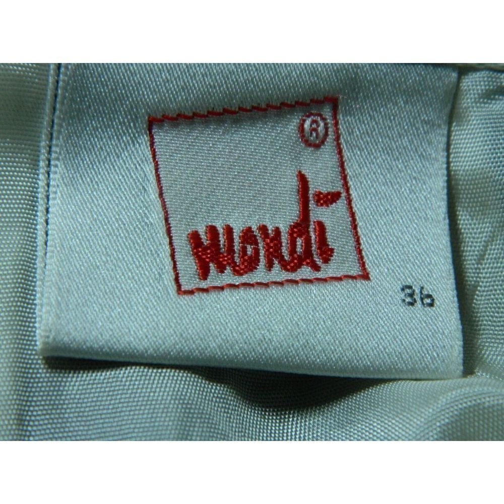 Mondi Skirt Size 36 Black White Stripped Wool Blend Vintage Slit Back Mini - Picture 6 of 7